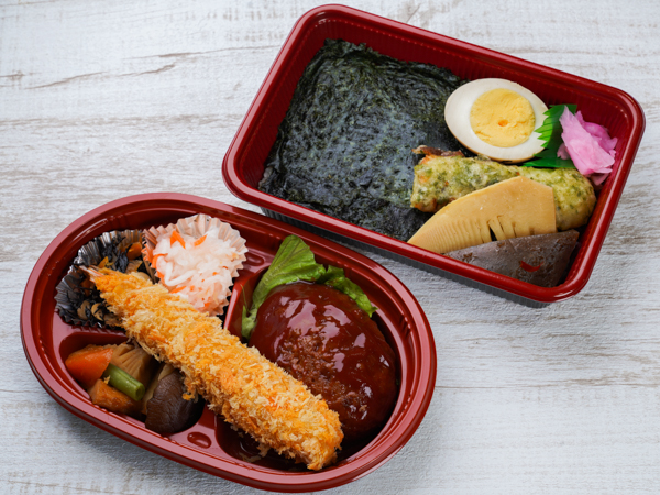 大エビフライ・ハンバーグ海苔弁当