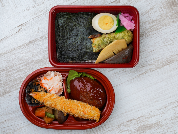 大エビフライ・ハンバーグ海苔弁当