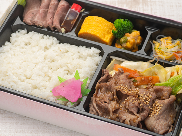 焼肉とローストビーフ弁当