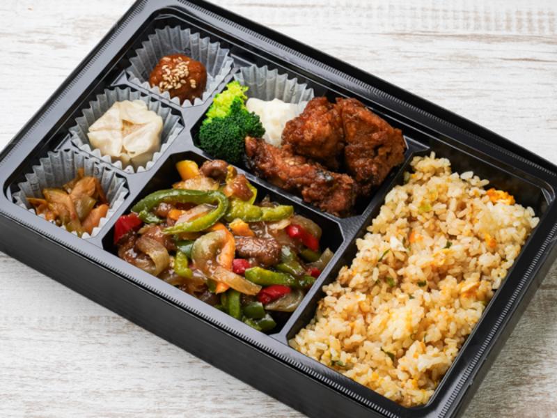 青椒牛肉絲×油淋鶏の豪華Wメイン御膳