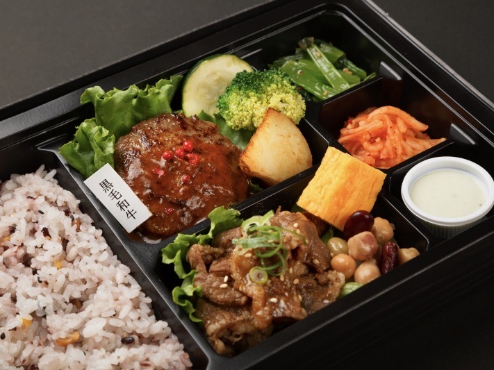 A4和牛の甘ダレ焼きしゃぶ＆トリュフ醤油で頂く和牛ハンバーグ御膳