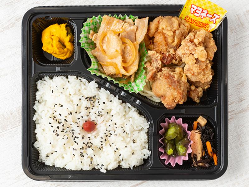 ［4］唐揚げ焼肉弁当
