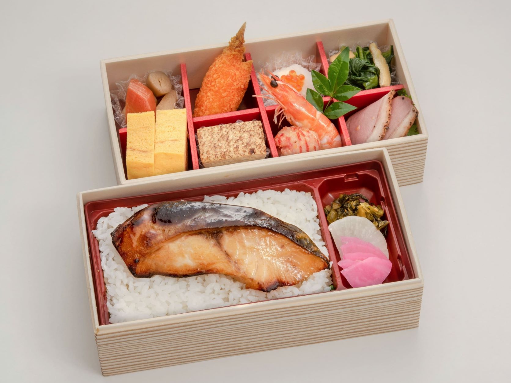 銀だらの西京焼飯の二段重