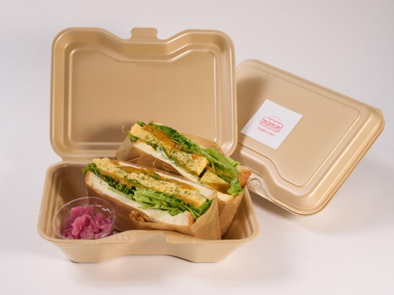 シェフ渾身、昔ながらの厚焼き卵サンドイッチセット