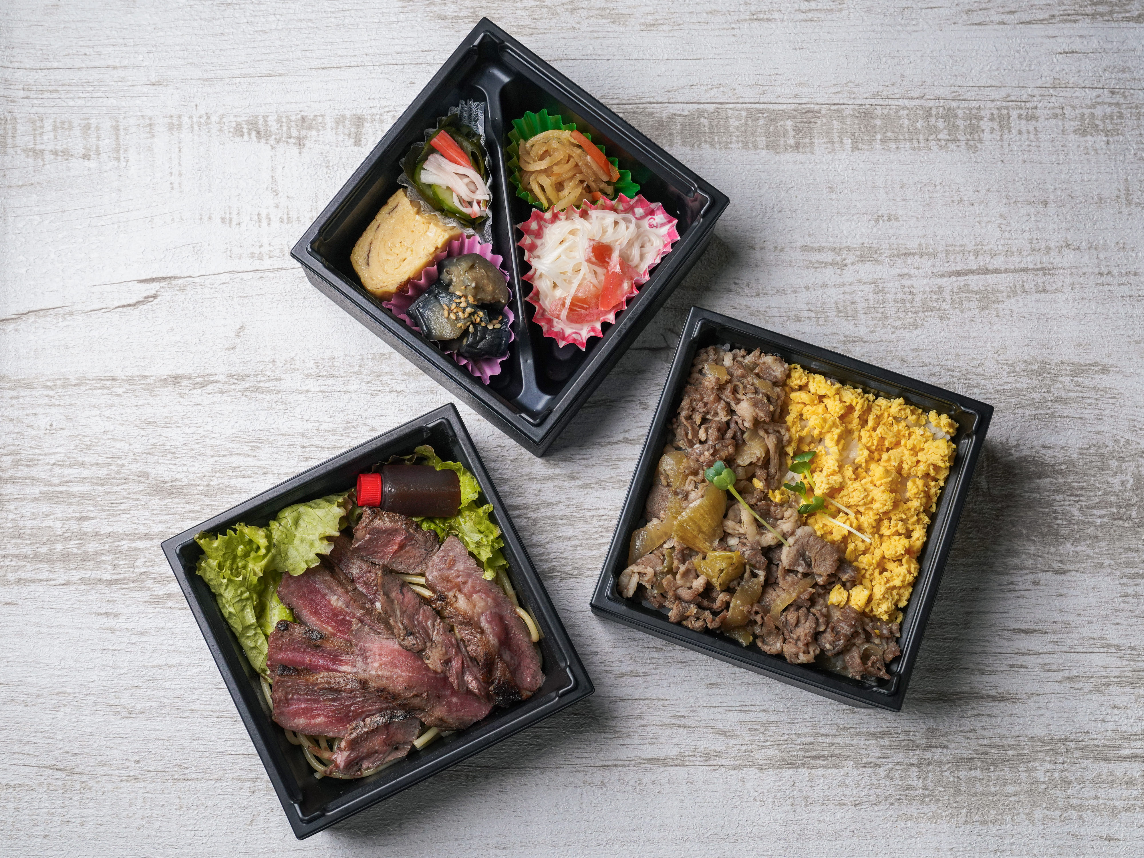 サーロインステーキ・プルコギ3段重