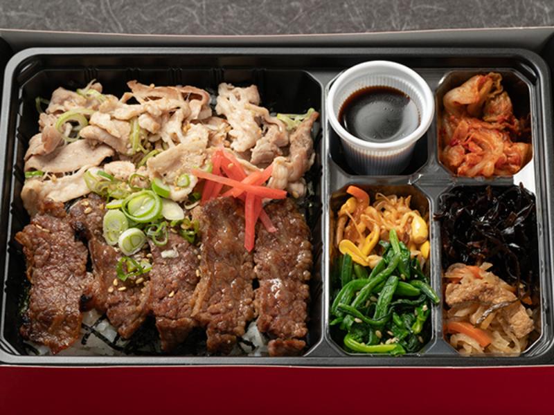 黒毛和牛A5カルビ＆塩ダレ国産三元豚弁当