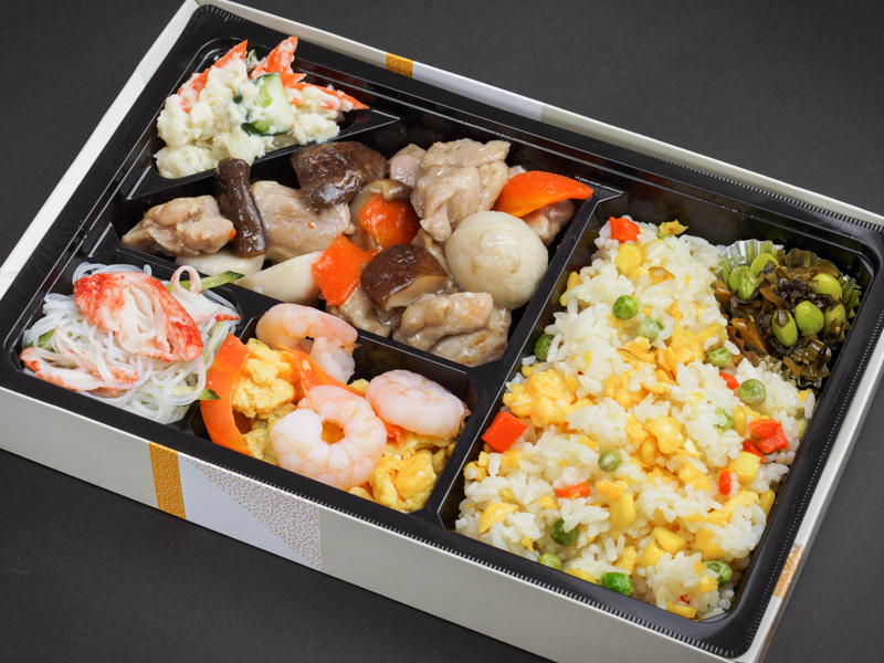 鶏と椎茸の中華風うま煮＆海老卵炒め御膳