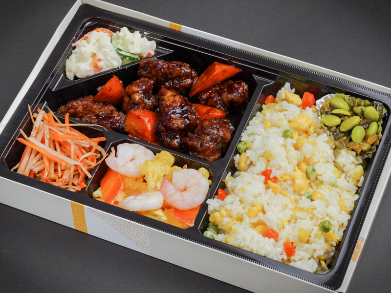 本場黒酢酢豚＆海老卵炒め御膳