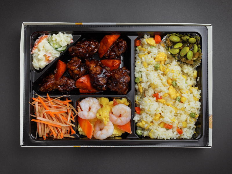 本場黒酢酢豚＆海老卵炒め御膳