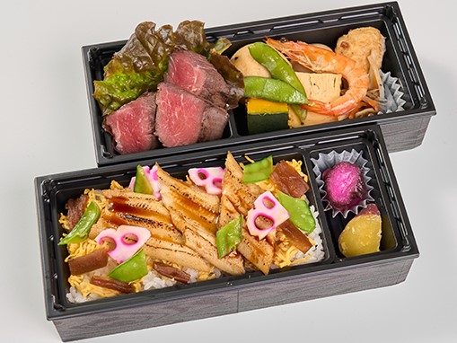 炙り煮穴子ちらしと厳選牛ステーキの御弁当