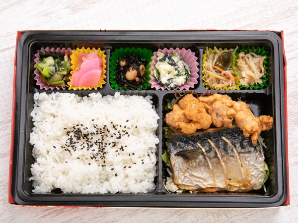 塩鯖と唐揚げ弁当