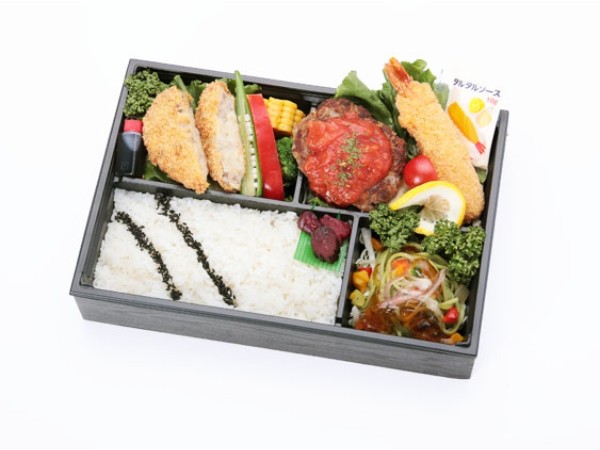 神戸牛100％粗びきハンバーグ＆神戸牛コロッケ＆天然エビフライ御膳