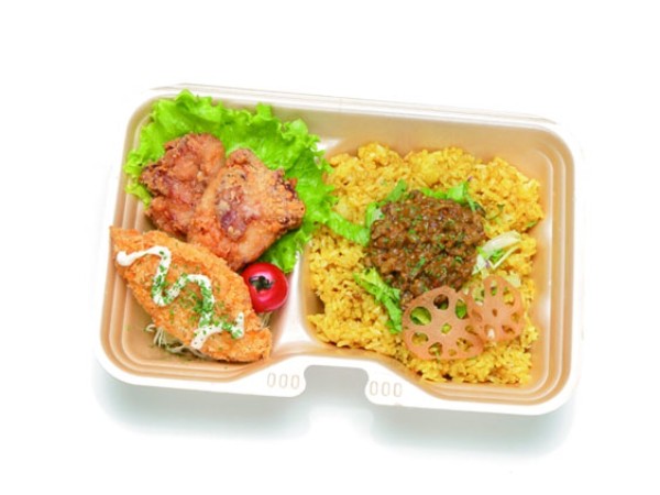 キーマカレー＆白身フライ＆から揚げ