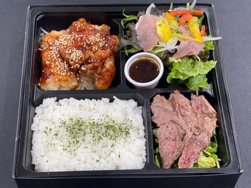 牛ヒレステーキ＆生ハムサラダ＆ヤンニョムチキン