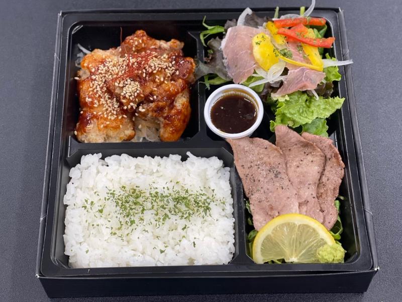 牛タンステーキ＆生ハムサラダ＆ヤンニョムチキン