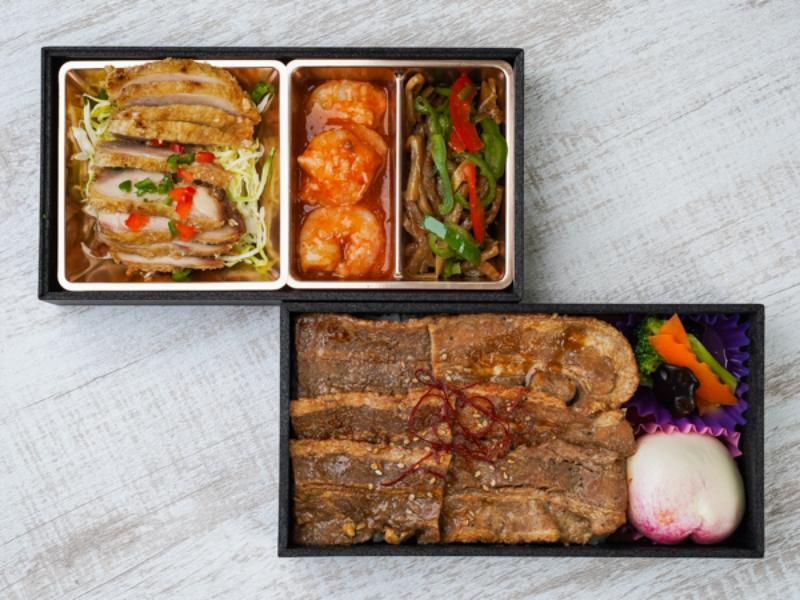 【贅沢二段弁当】三元豚焼肉＆人気中華御膳（油）