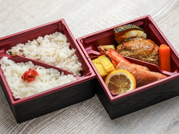 豆腐入り手ごねハンバーグと魚の西京焼二段弁当