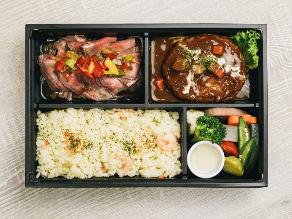 ダブルミート弁当 ローストビーフ＆煮込みハンバーグ弁当