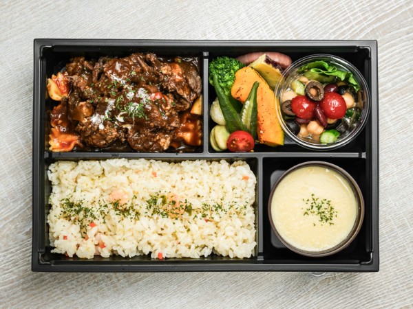 【スープ付き】牛タンルートのビーフシチュー＆ダブルサラダ弁当