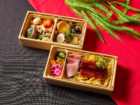 【280mlペット茶付き】ローストビーフと「うな丼」と筑前煮の【彩り御膳】