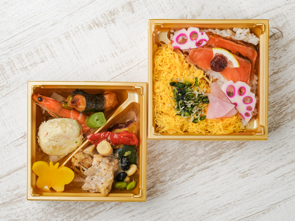 日光湯葉豆腐炊き合わせとごろごろ温野菜の彩二段重