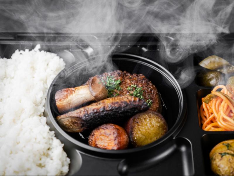 【温まる】サーロインステーキ入り超粗挽き黒毛和牛ハンバーグ御膳