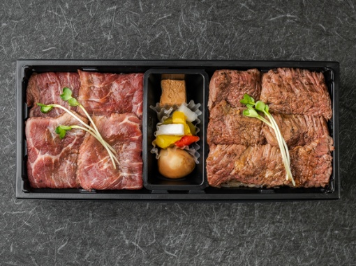 特選 炭火焼ステーキとローストビーフ重