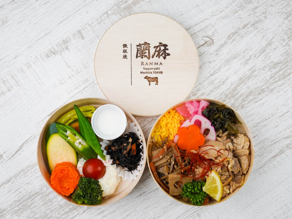 【彩り温野菜のわっぱ二段弁当】味わい鶏ごぼうの旨煮わっぱ弁当