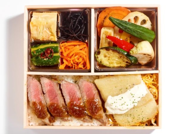 サーロインステーキ 白身魚ムニエル弁当