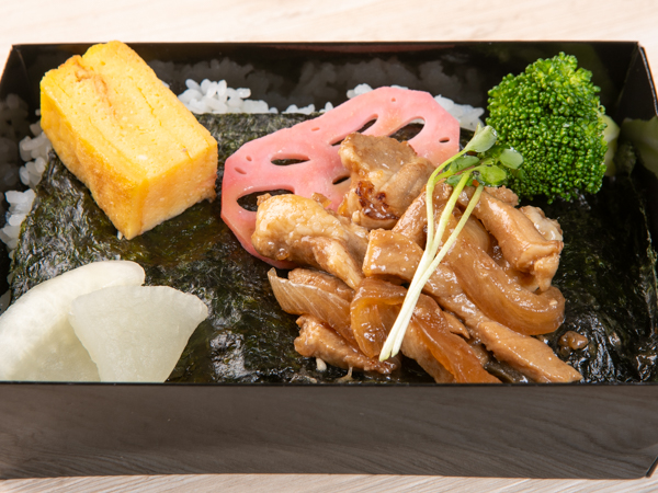 三元豚と淡路産玉葱の甘たれ生姜焼き海苔弁当