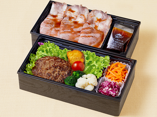 とろけるはんばーぐ＆ローストビーフ御膳