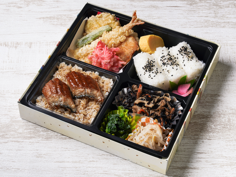 ミニうな重と天ぷらの御弁当