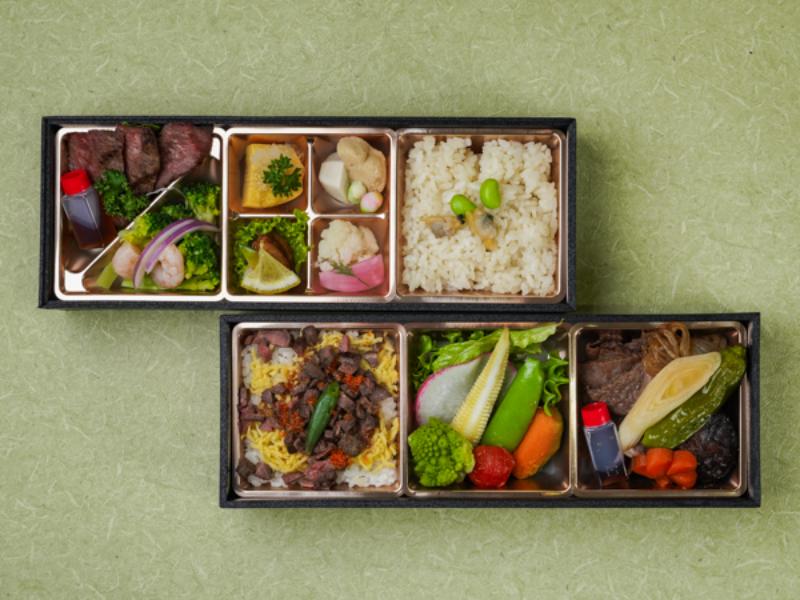 黒毛和牛いちぼ すき焼きとステーキ仕立ての食べ比べ二段御膳（～1月7日まで納品不可）