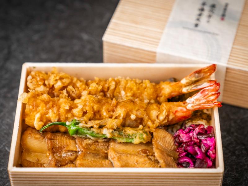 煮穴子と車海老天重