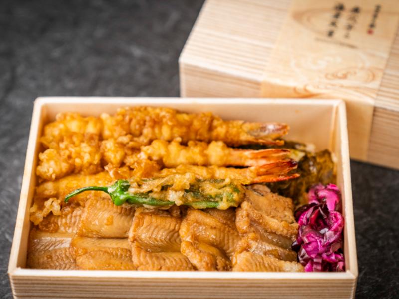 煮穴子と海老天重