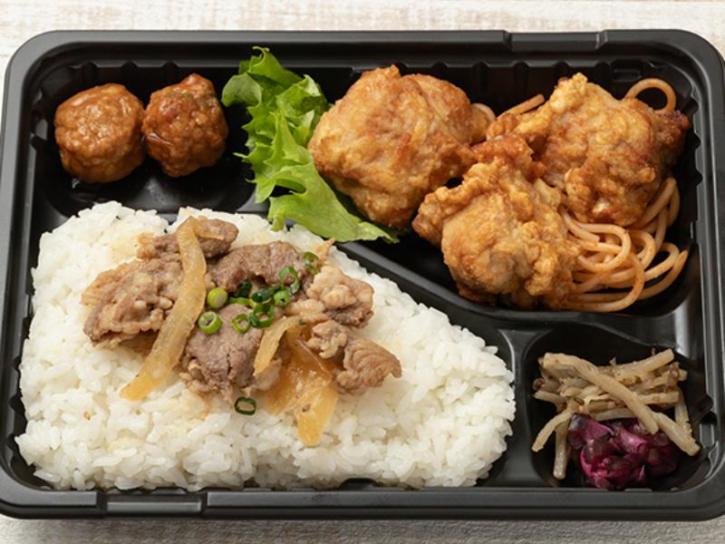 【牛焼肉のせ】鶏モモのから揚げ弁当