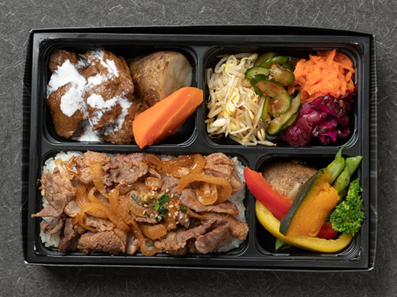 黒毛和牛＆牛ロースの焼肉と牛タンシチュー弁当