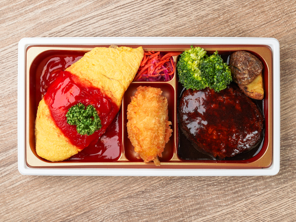 デミグラスビーフハンバーグ＆オムライス＆クリームコロッケ