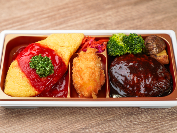 デミグラスビーフハンバーグ＆オムライス＆クリームコロッケ